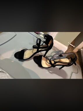 Black Strappy High Heel Sandals - Elegant Women's Evening Shoes